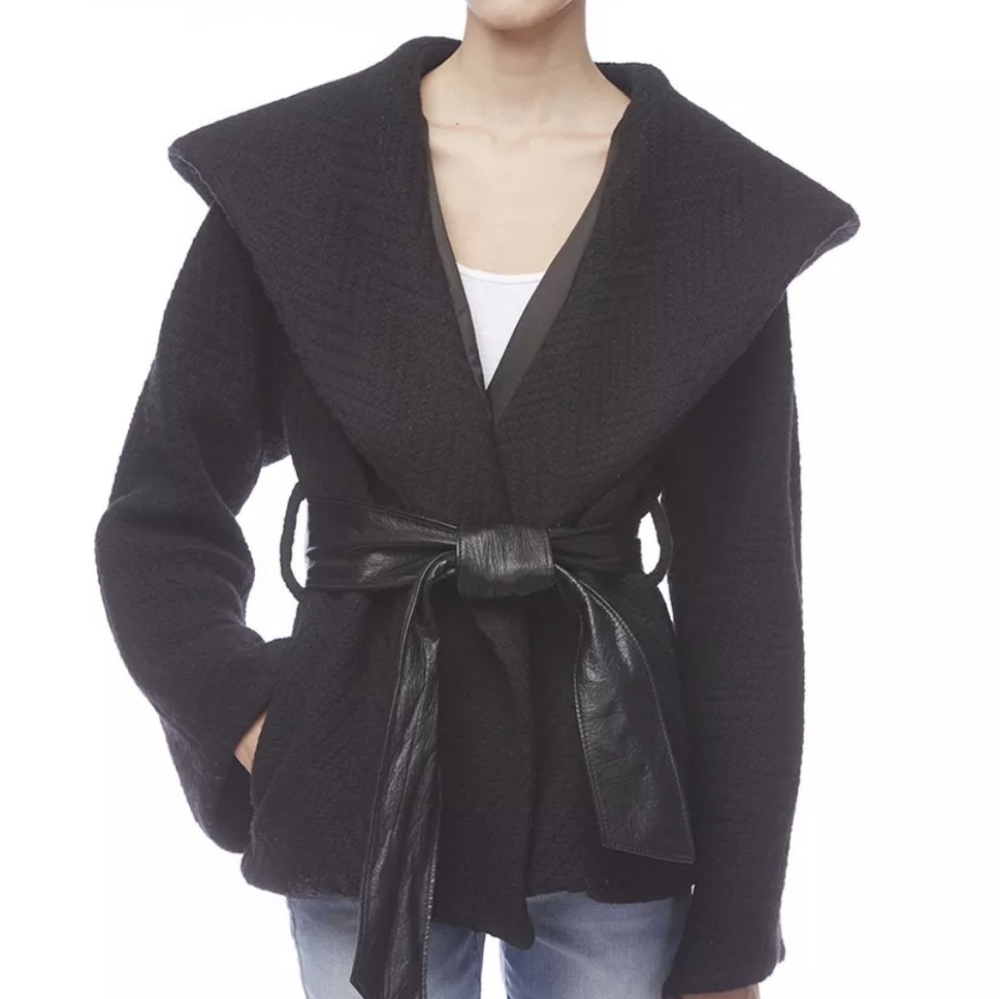 Smythe Les Vestes Wool Wrap Hooded Jacket Sz6